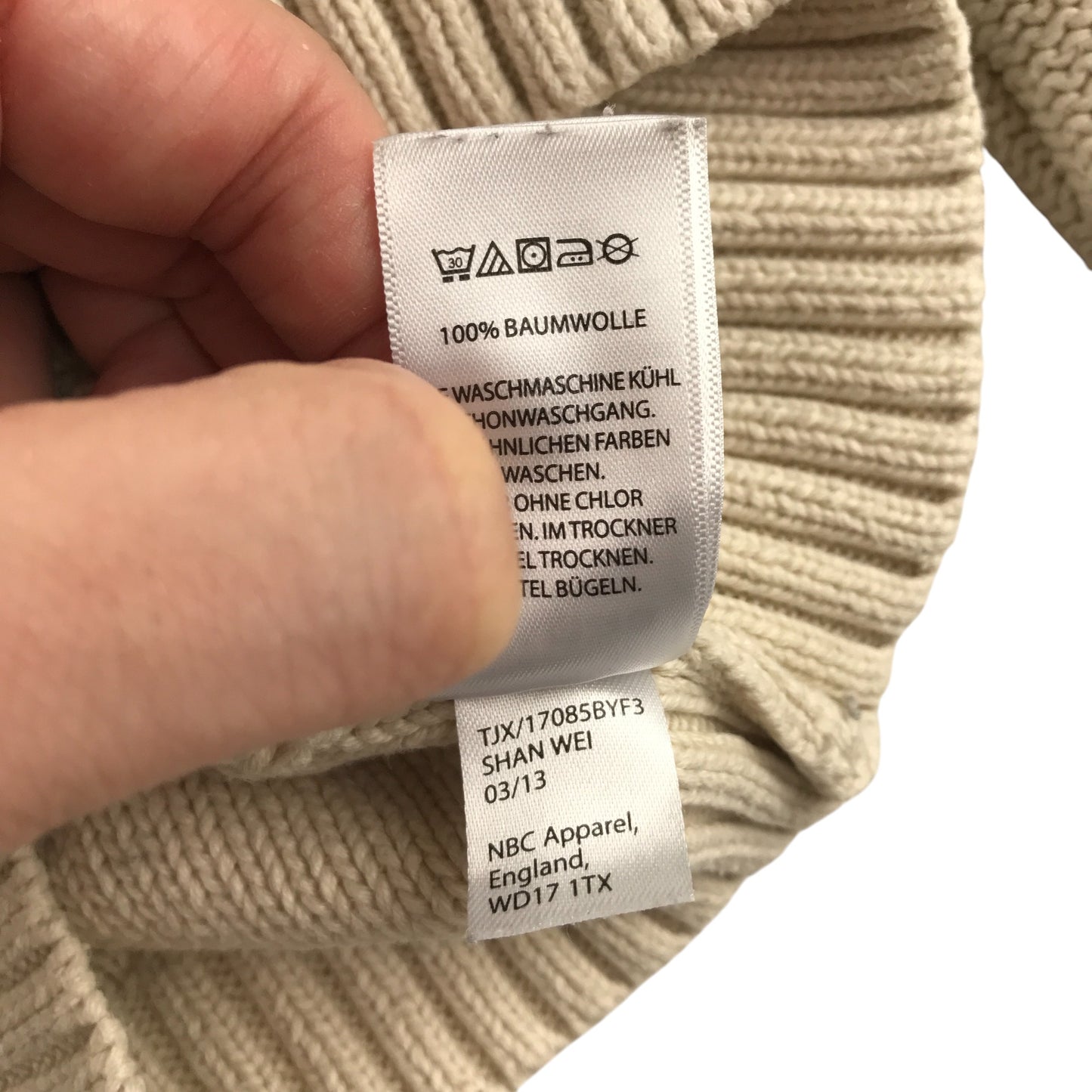 British Khaki jumper 4-5 years light sand colour cable knit collared cotton