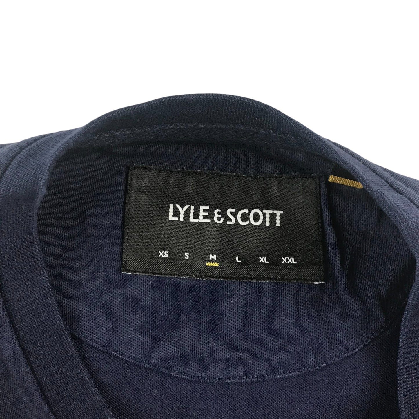 Lyle & Scott t-shirt men's M navy with embroidered logo cotton