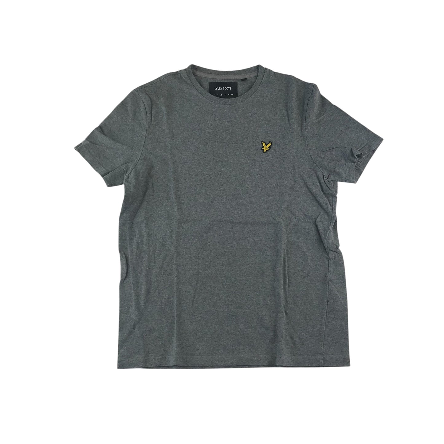 Lyle & Scott t-shirt men's M grey with embroidered logo cotton
