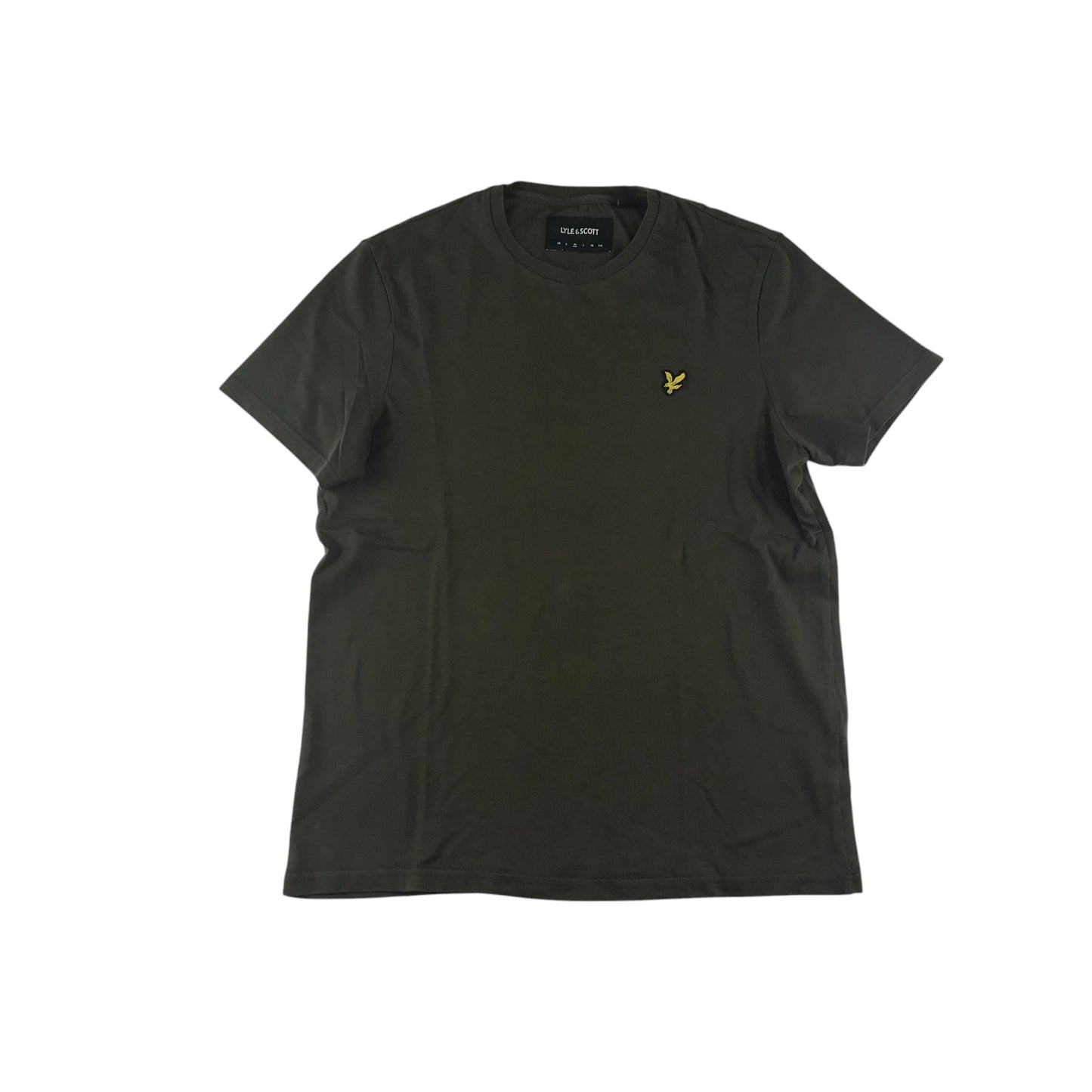Lyle & Scott t-shirt men's M khaki with embroidered logo cotton