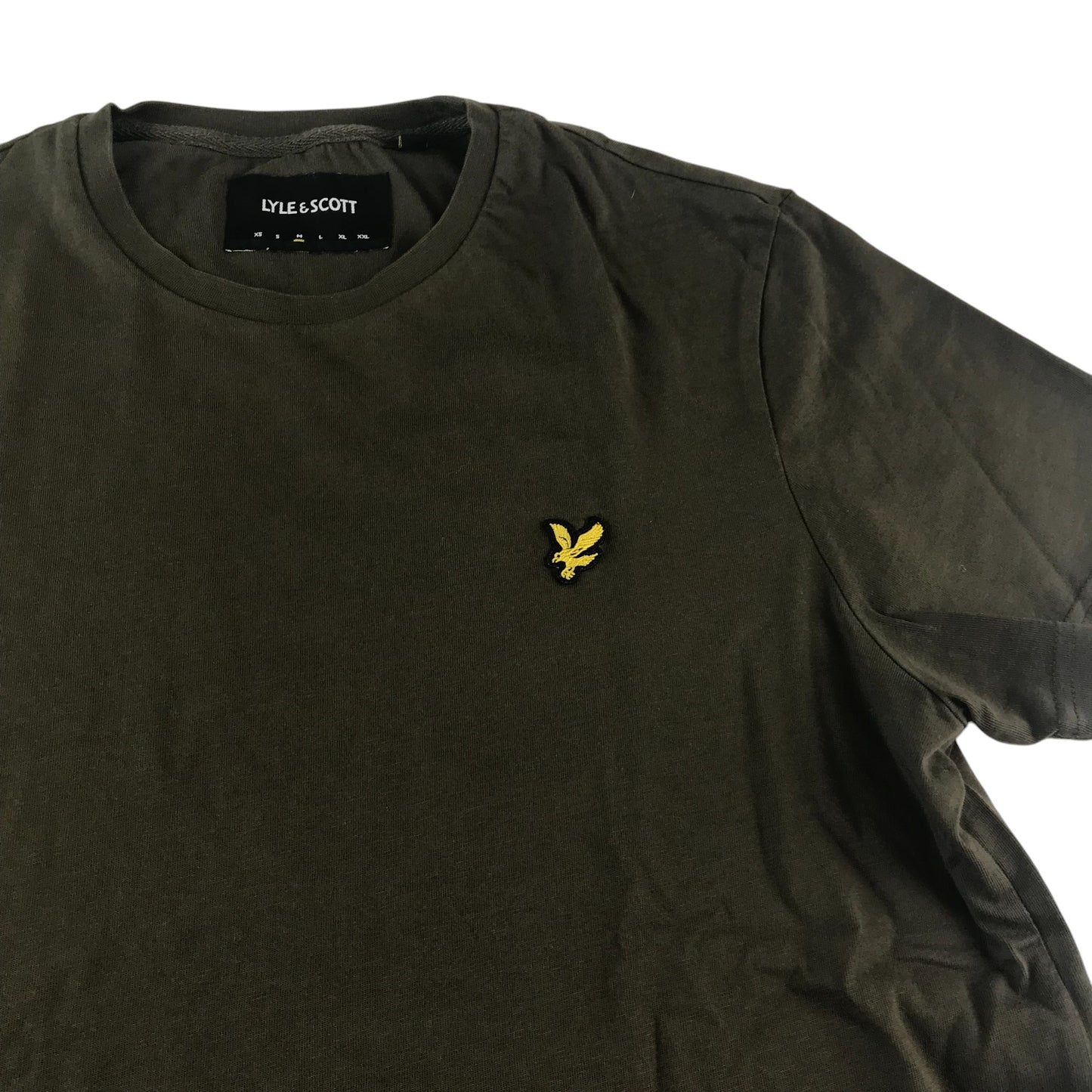 Lyle & Scott t-shirt men's M khaki with embroidered logo cotton
