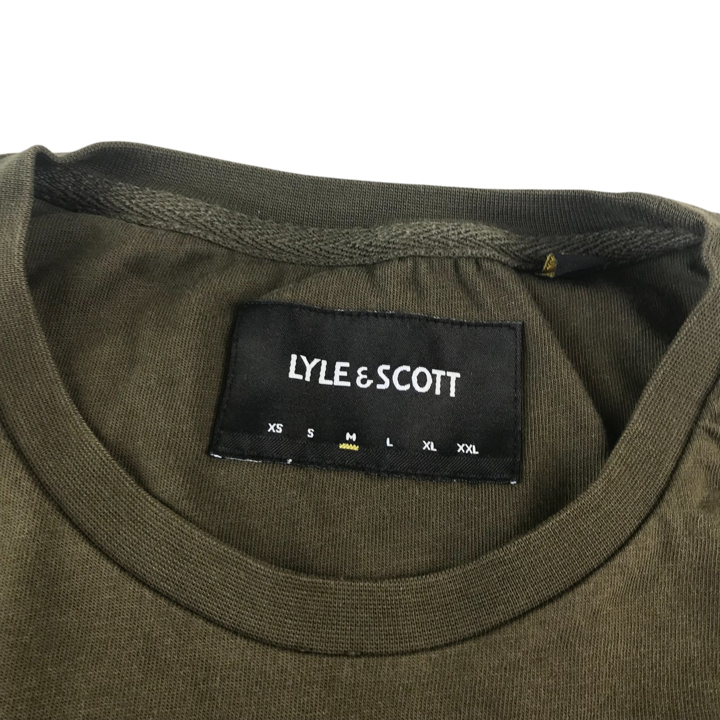 Lyle & Scott t-shirt men's M khaki with embroidered logo cotton
