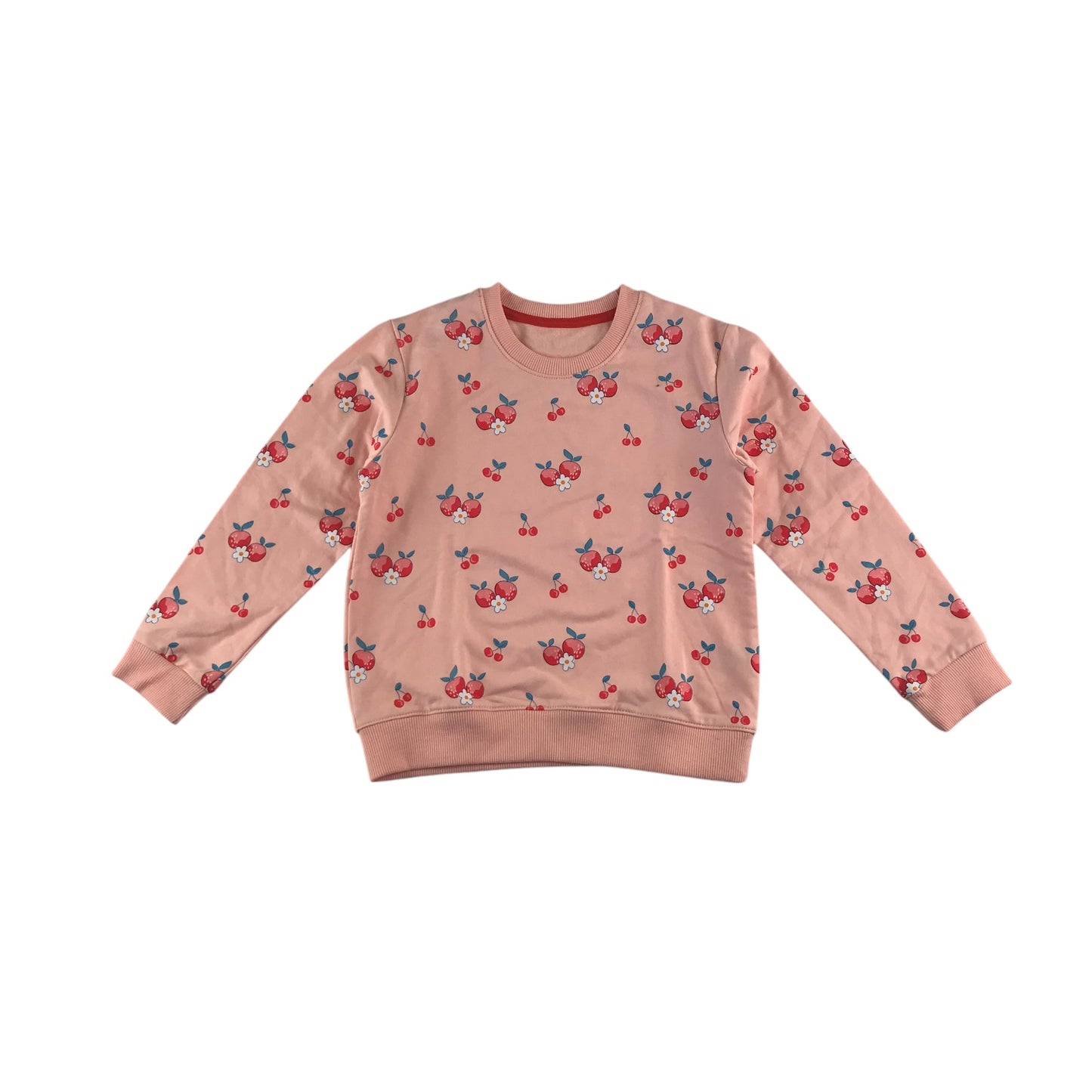 Sweater 5-6 years pink with cherry print design jersey pullover
