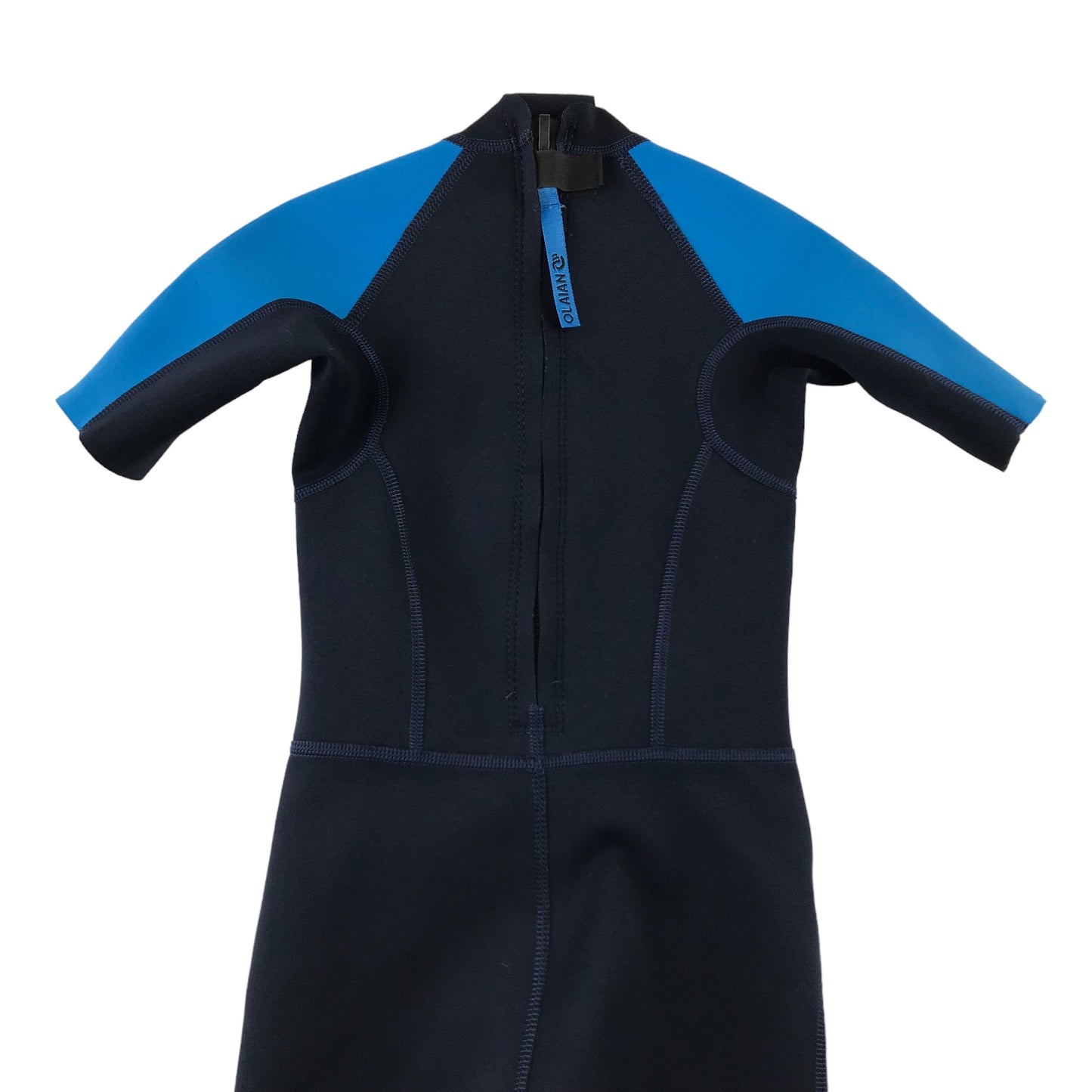 Decathlon wetsuit 4 years navy and blue short sleeve and leg