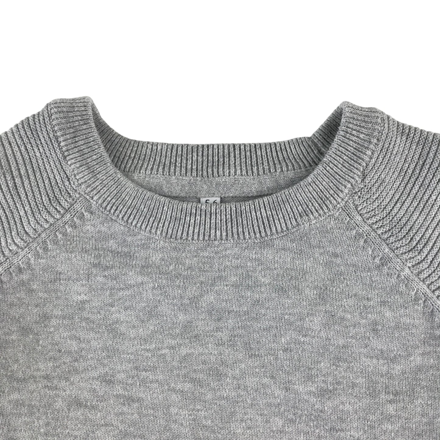 M&S jumper 5-6 years grey plain crewneck cotton