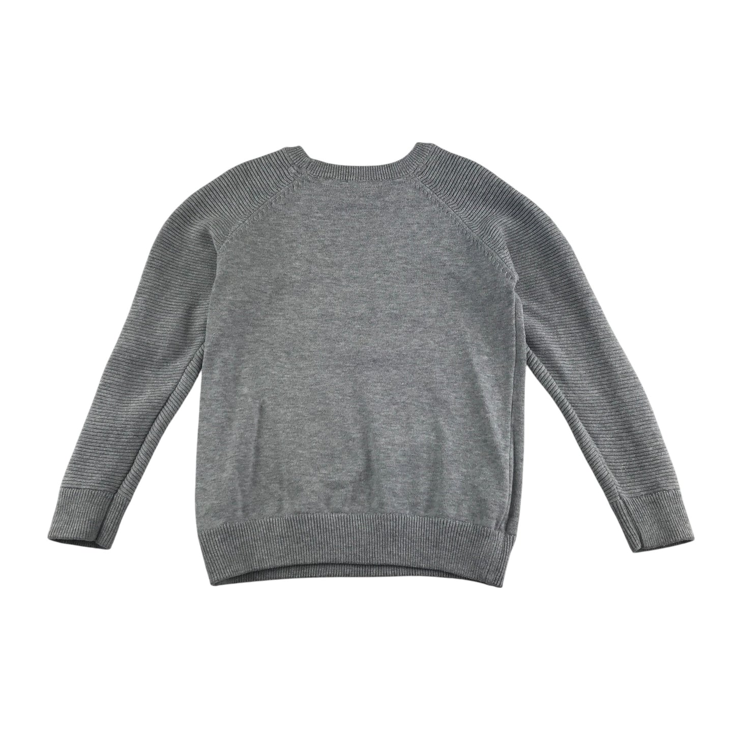 M&S jumper 5-6 years grey plain crewneck cotton
