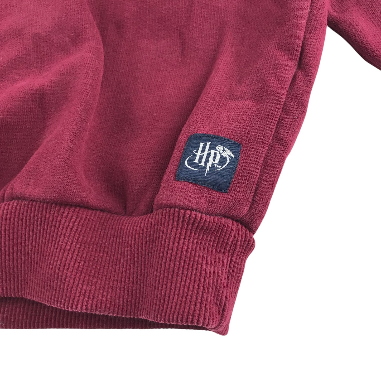 M&S sweater 6-7 years burgundy crewneck text graphic Hogwarts