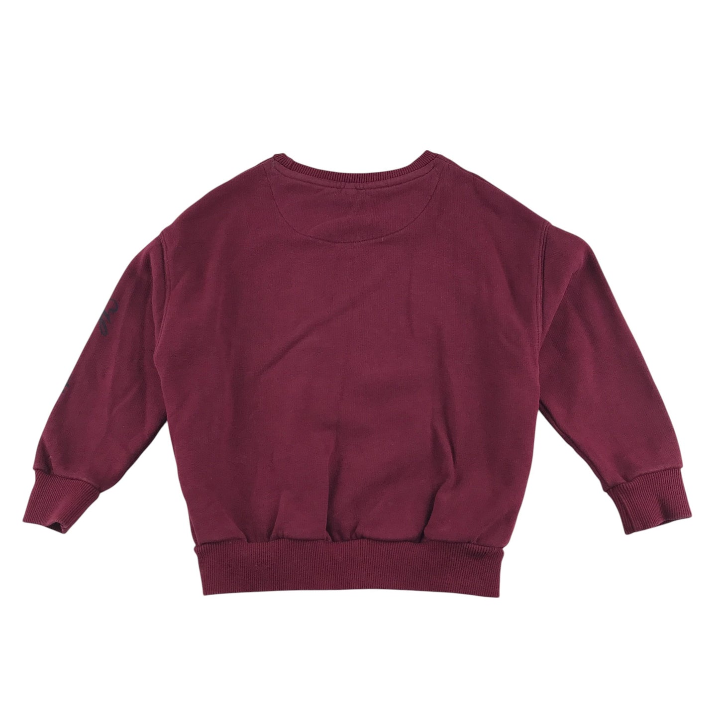 M&S sweater 6-7 years burgundy crewneck text graphic Hogwarts