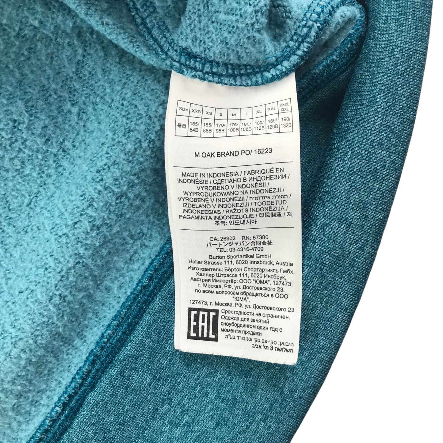 Burton hoodie men's S blue with black large logo