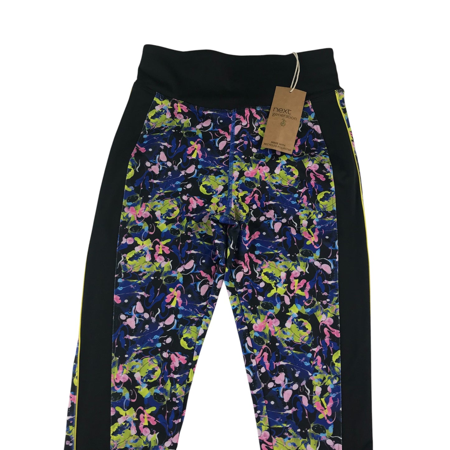 Next sport leggings 10-11 years black with multicolour design