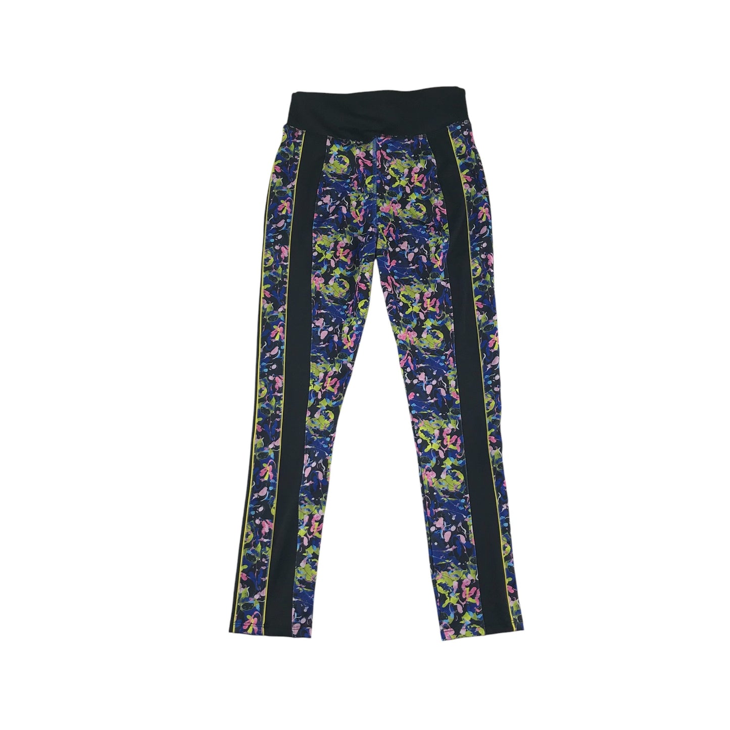 Next sport leggings 10-11 years black with multicolour design