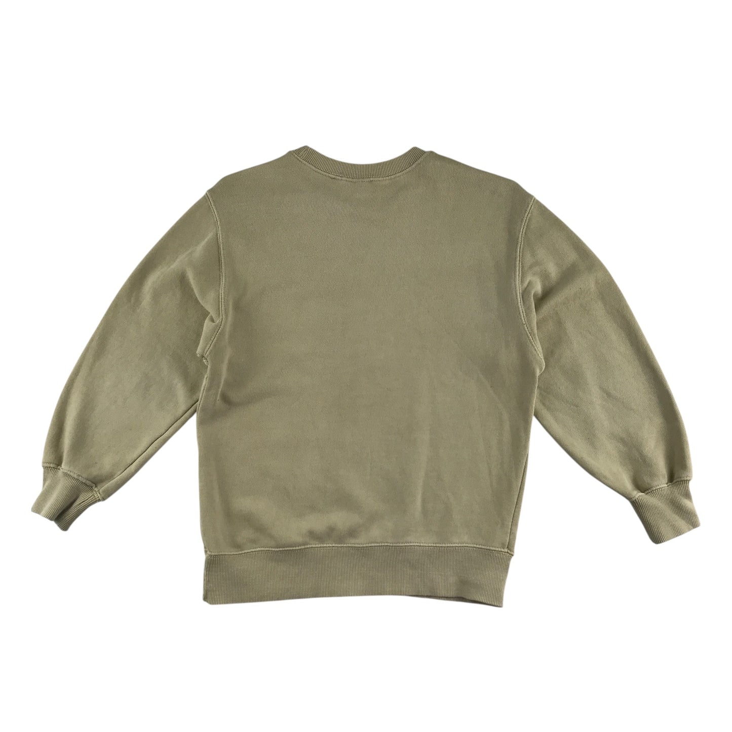 Zara sweater 8-9 years beige plain with embroidered patch crewneck