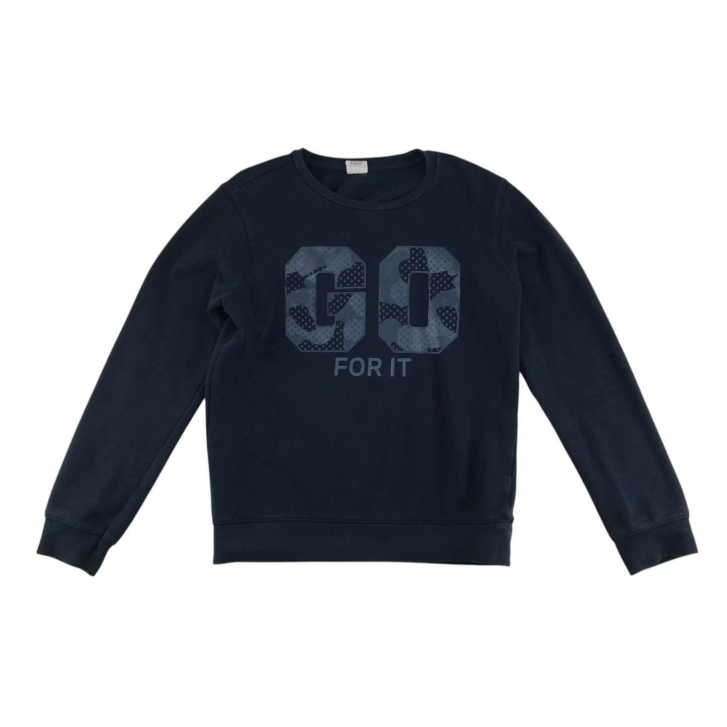 Hema sweater 9-10 years navy text graphic design
