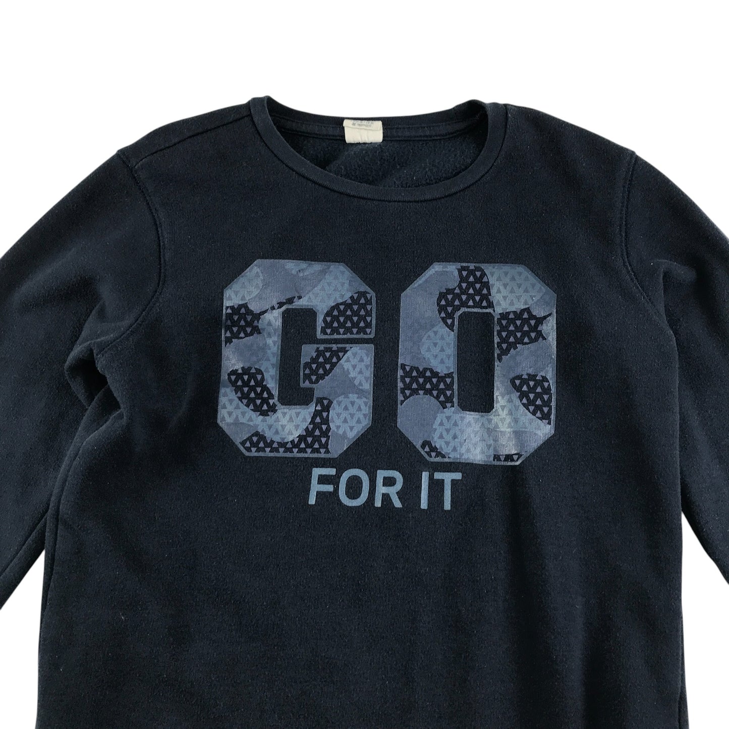 Hema sweater 9-10 years navy text graphic design