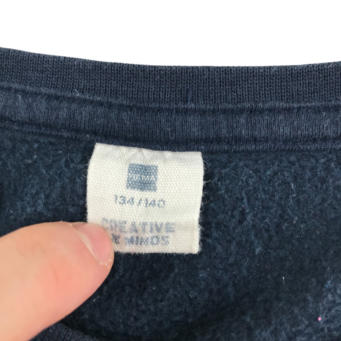 Hema sweater 9-10 years navy text graphic design