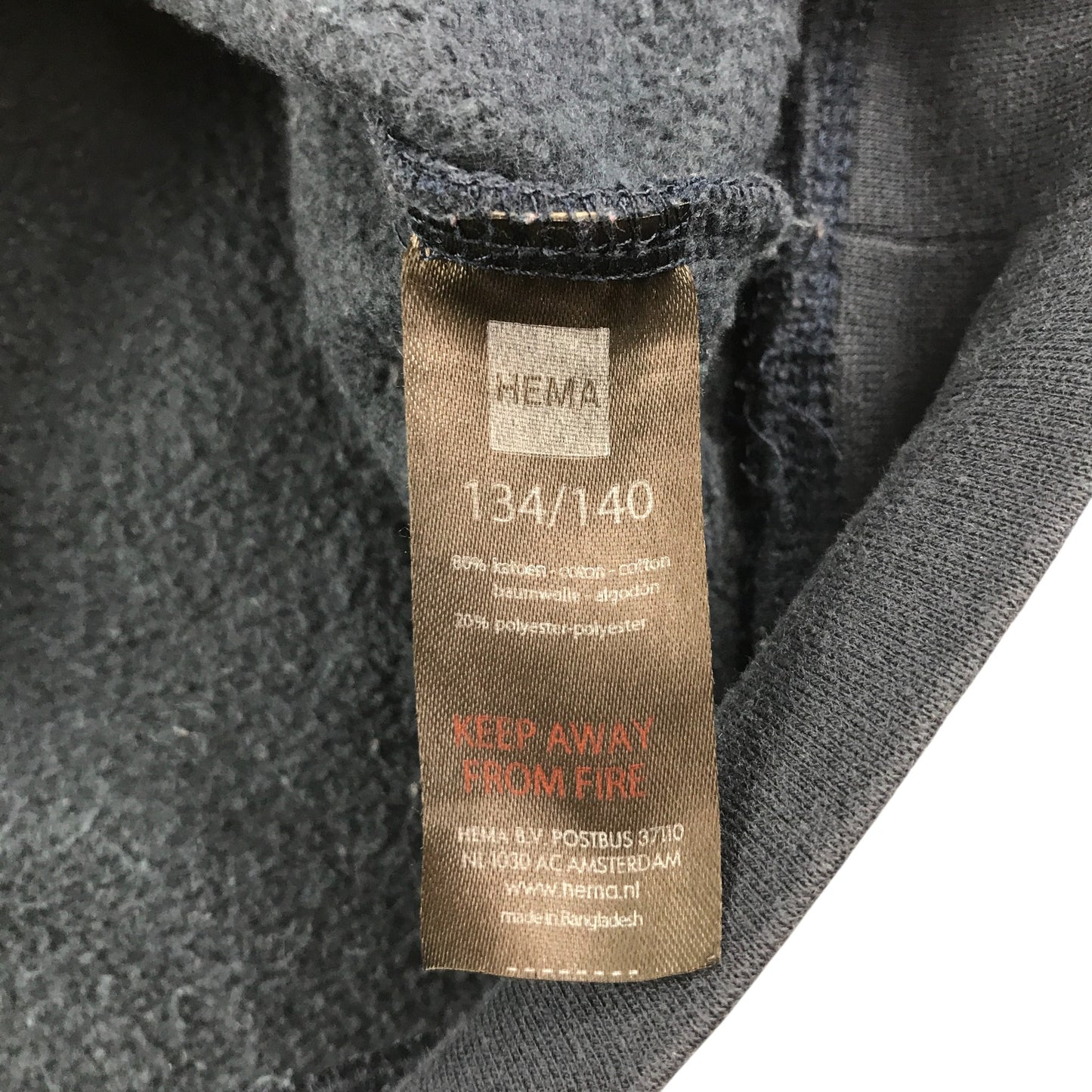 Hema sweater 9-10 years navy text graphic design
