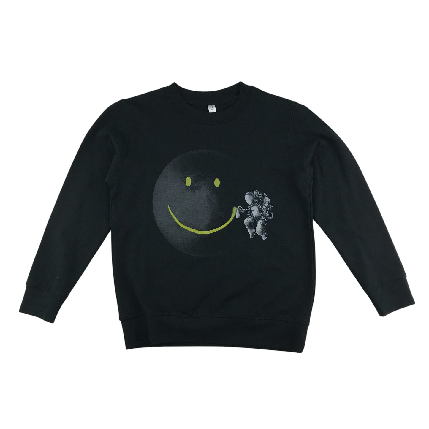 Pampling sweater 9-10 years black astronaut moon smiley graphic design