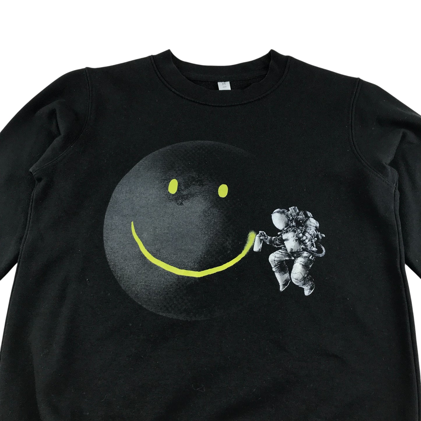 Pampling sweater 9-10 years black astronaut moon smiley graphic design