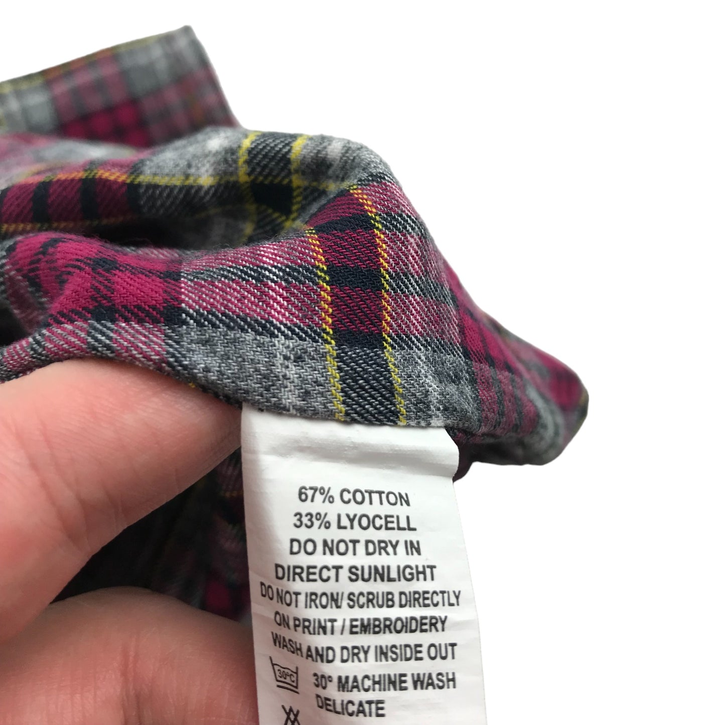 Benetton Shirt Size S Red Checked Long Sleeve Button Up