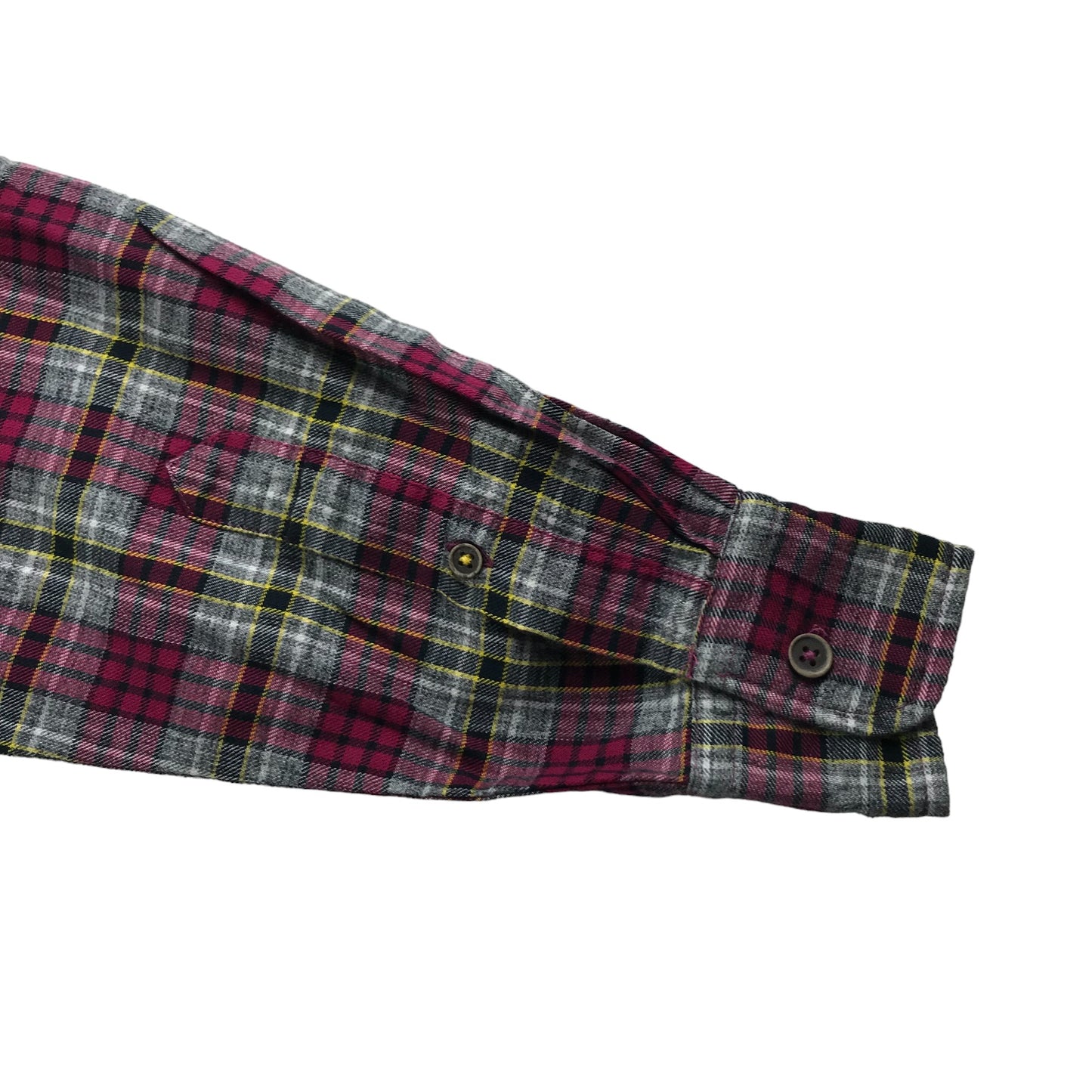 Benetton Shirt Size S Red Checked Long Sleeve Button Up