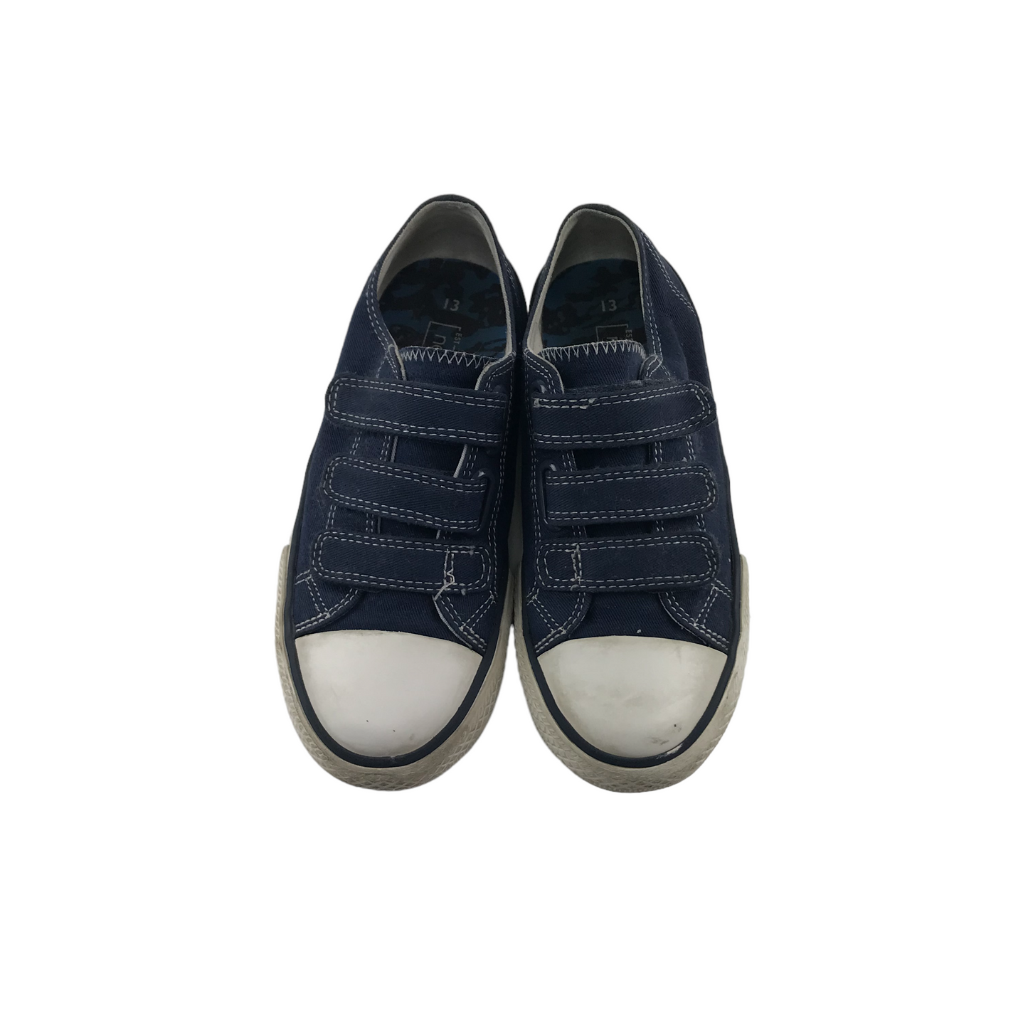 Next Trainers Shoe Size 13 Junior Blue Canvas with Straps