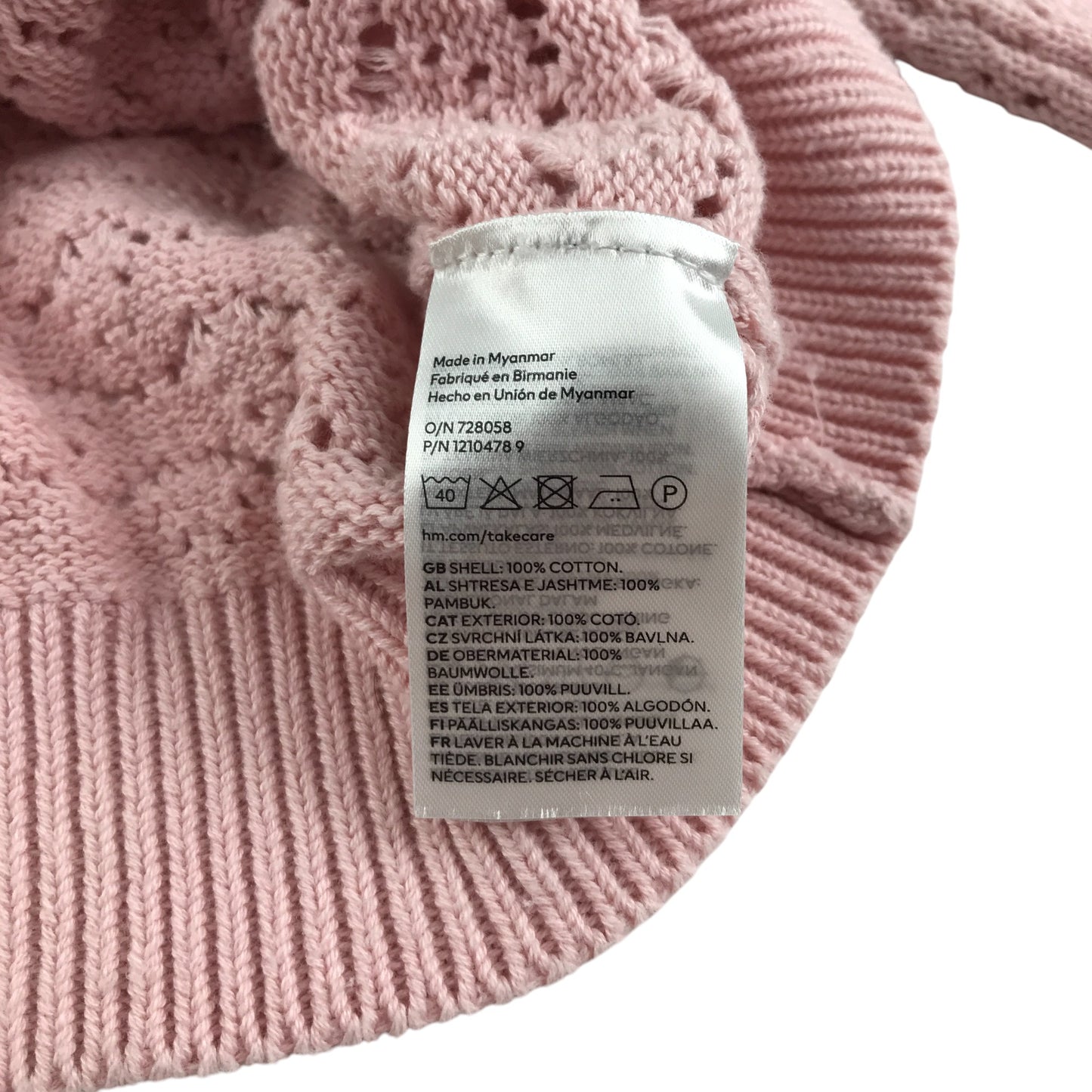H&M sweater 11-12 years pink crewneck knitted jumper cotton