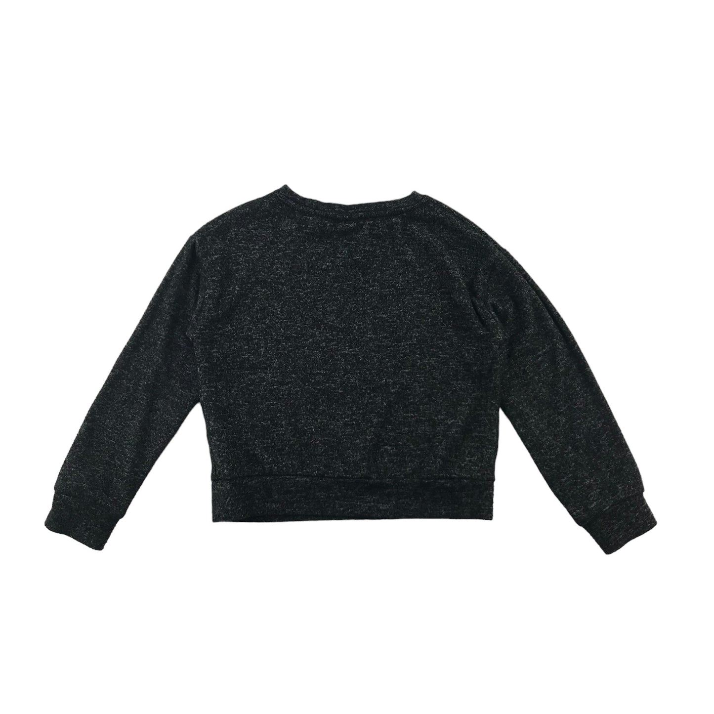 Tu Jumper Age 6 Charcoal Grey Cropped Unicorn Text Graphic