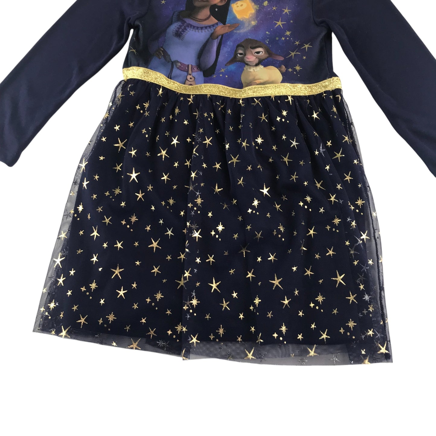 George dress 5-6 years navy Disney wish print design with star glittery tulle skirt