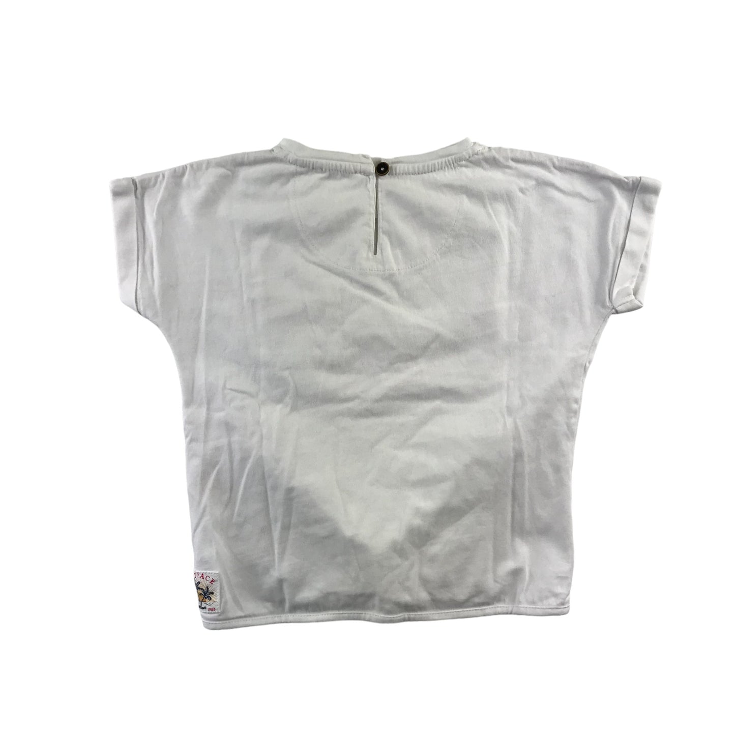 Fatface t-shirt 5-6 years white plain knot detail short sleeve cotton
