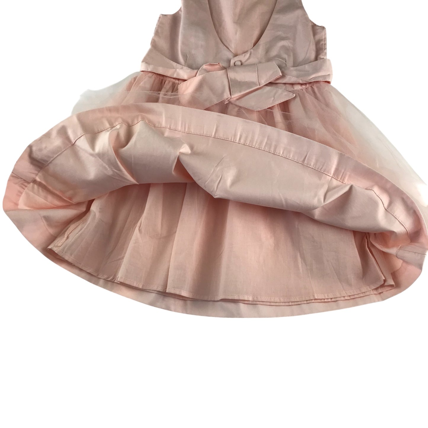 Vertbaudet dress 5-6 years peachy pink mesh layered