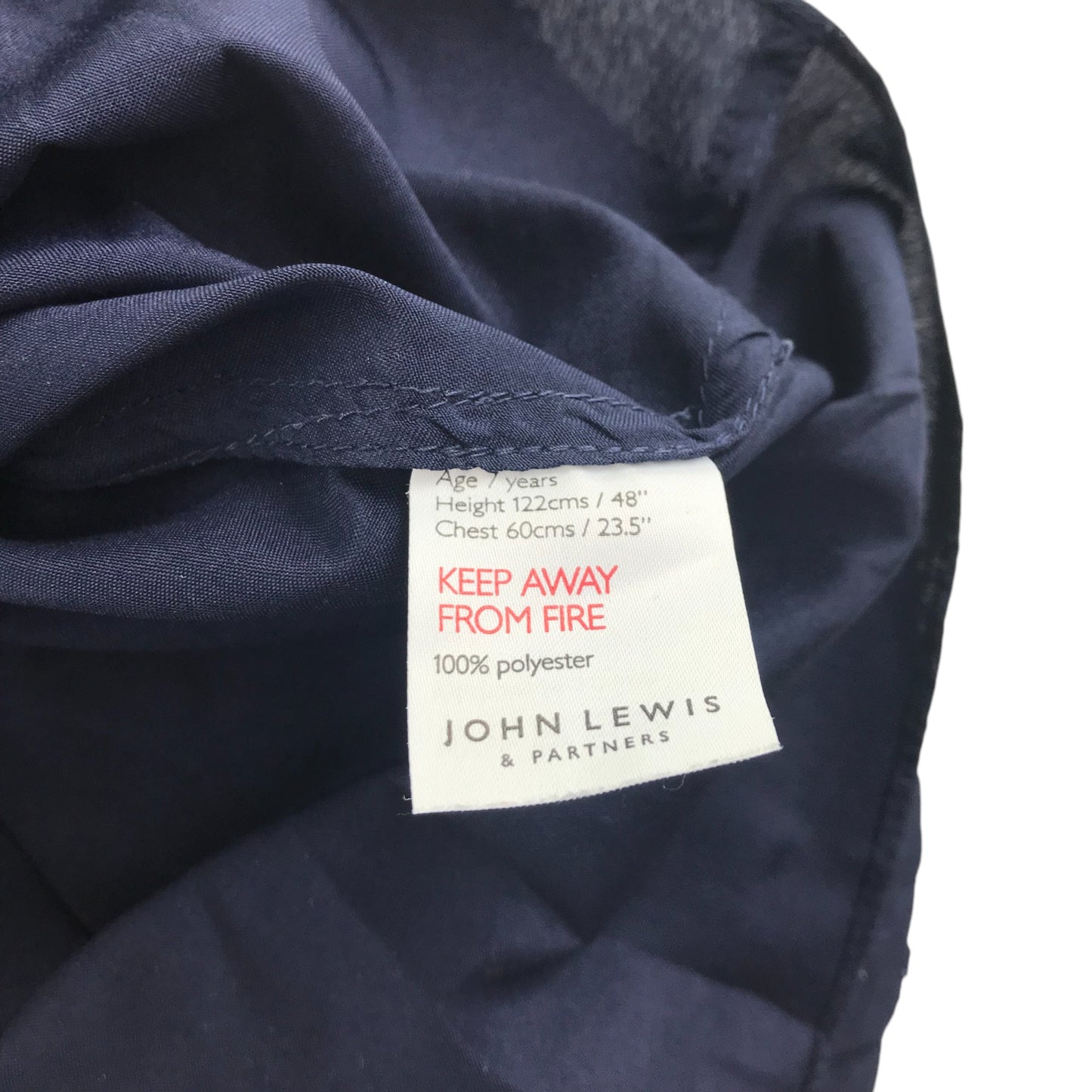 John Lewis dress 6-7 years navy blue A-line sequin polka dot