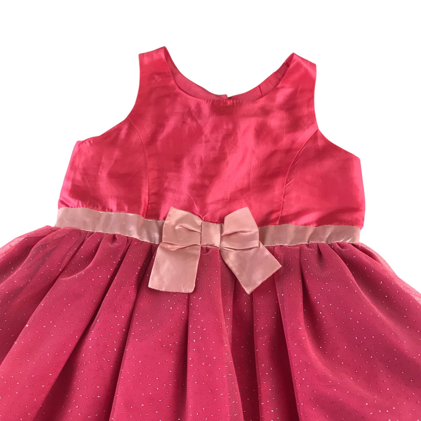 H&M dress 7-8 years bright pink mesh layered with sparkles
