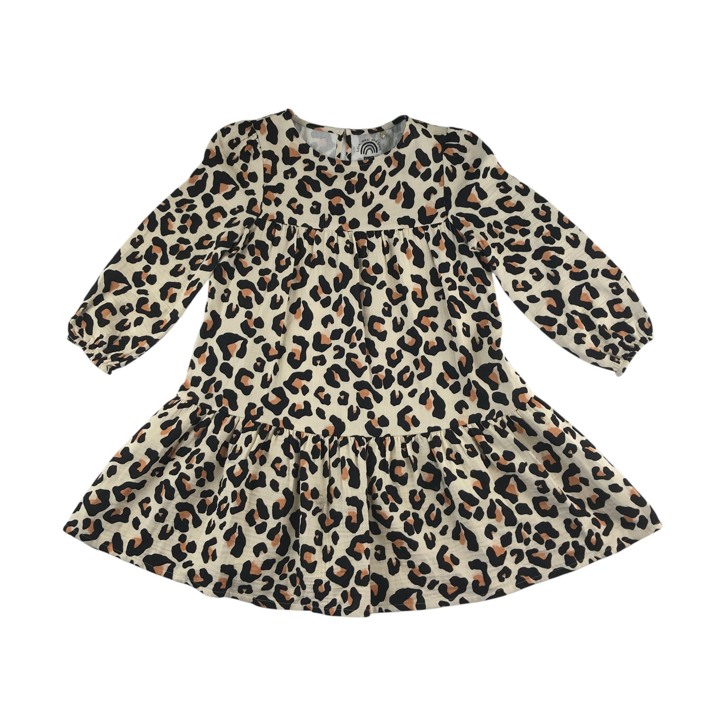 F&F dress 5-6 years cream colour leopard spot pattern