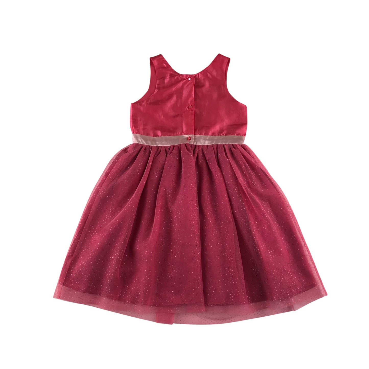 H&M dress 7-8 years bright pink mesh layered with sparkles