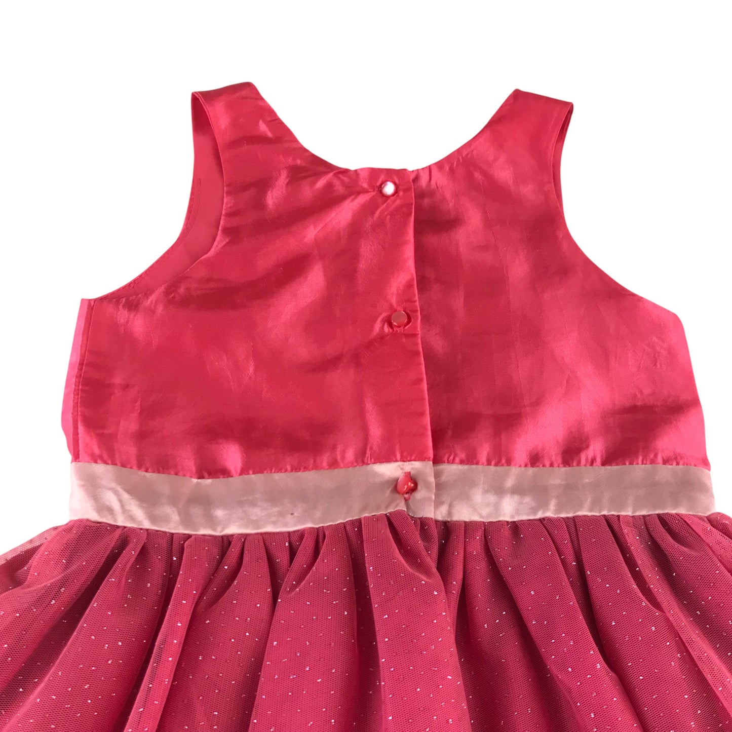H&M dress 7-8 years bright pink mesh layered with sparkles