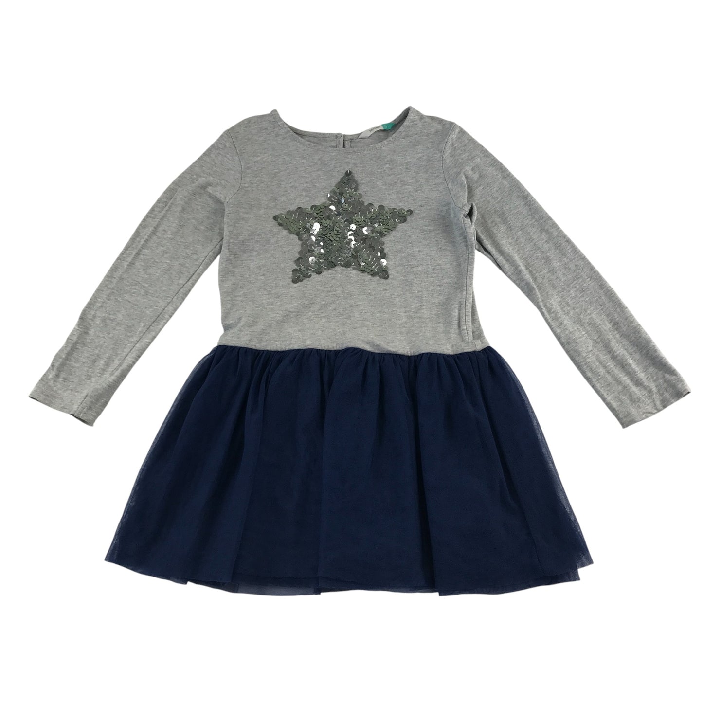 John Lewis dress 5-6 years grey and navy sequins star