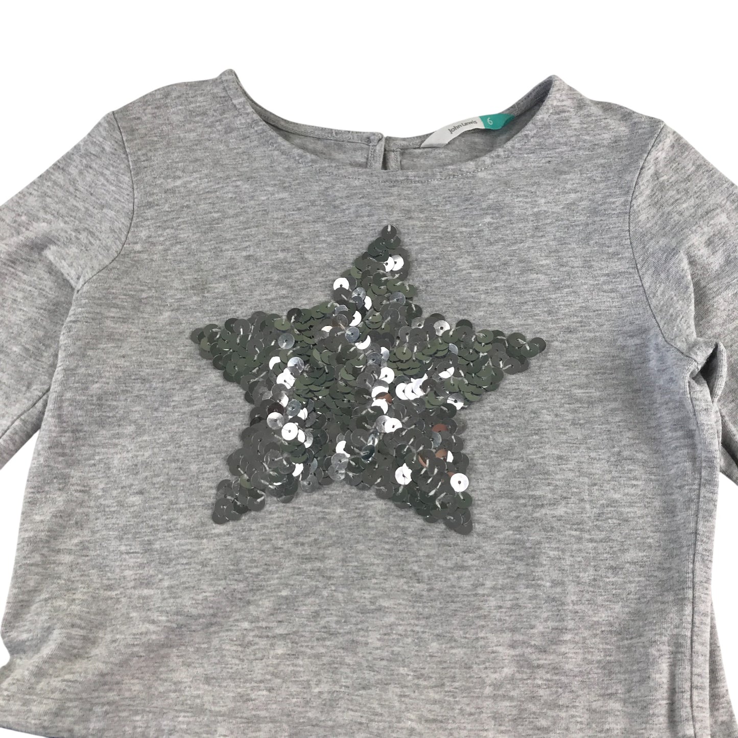 John Lewis dress 5-6 years grey and navy sequins star