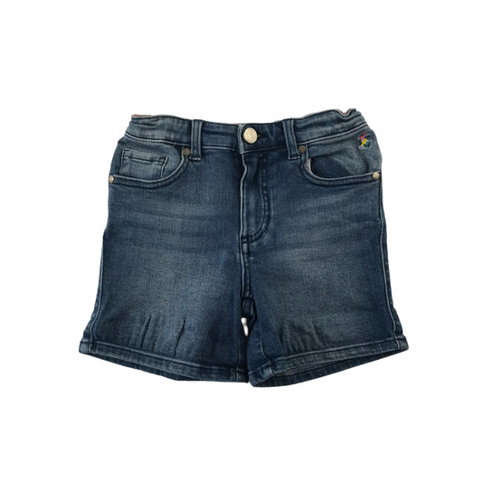 Joules Shorts Age 6 Blue Denim with Rainbow and Rabbit Embroidery