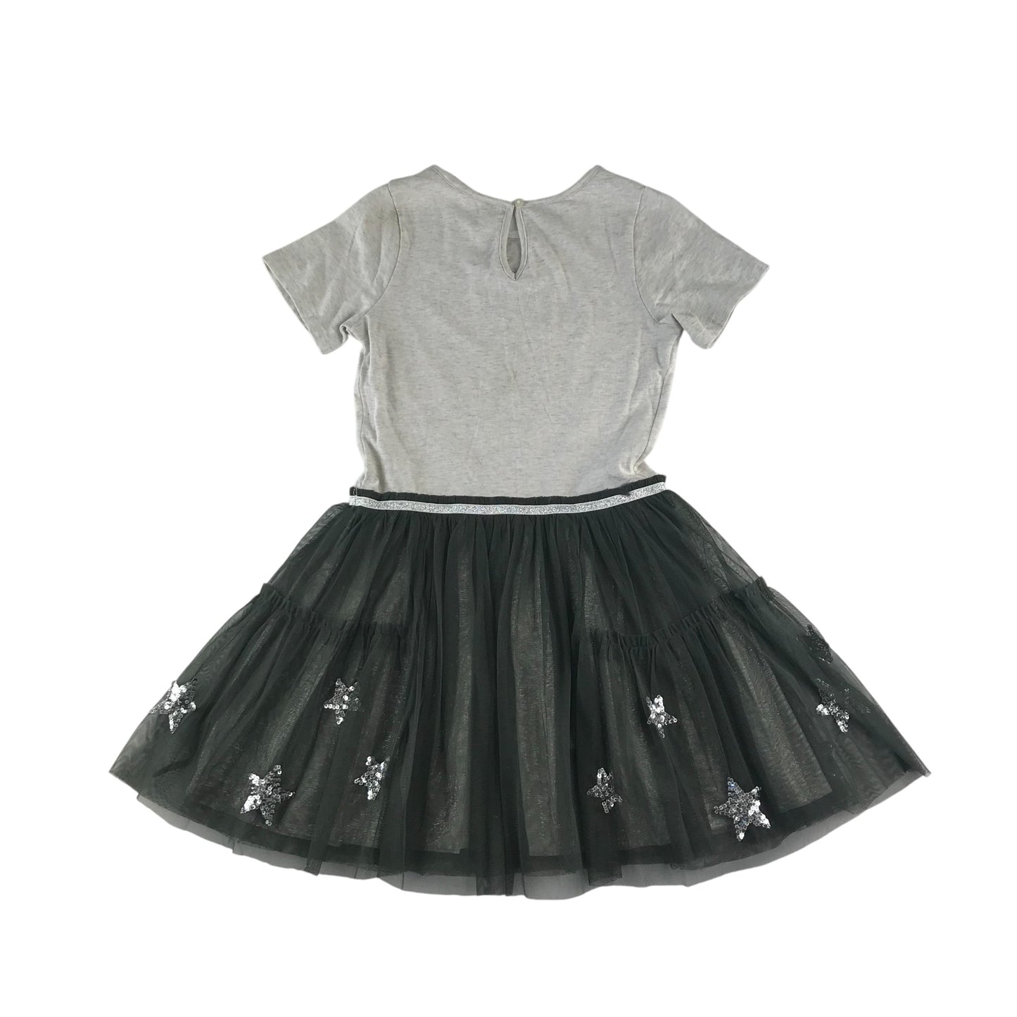 Monsoon dress 9-10 years grey sequin top detailing and tulle skirt sequin horse design