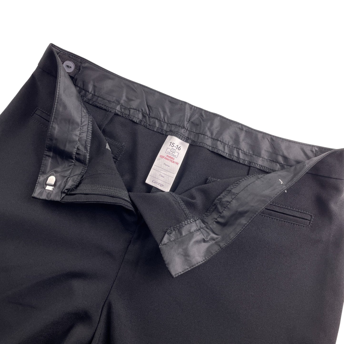 George girls school trouser 15-16 black light dress trousers