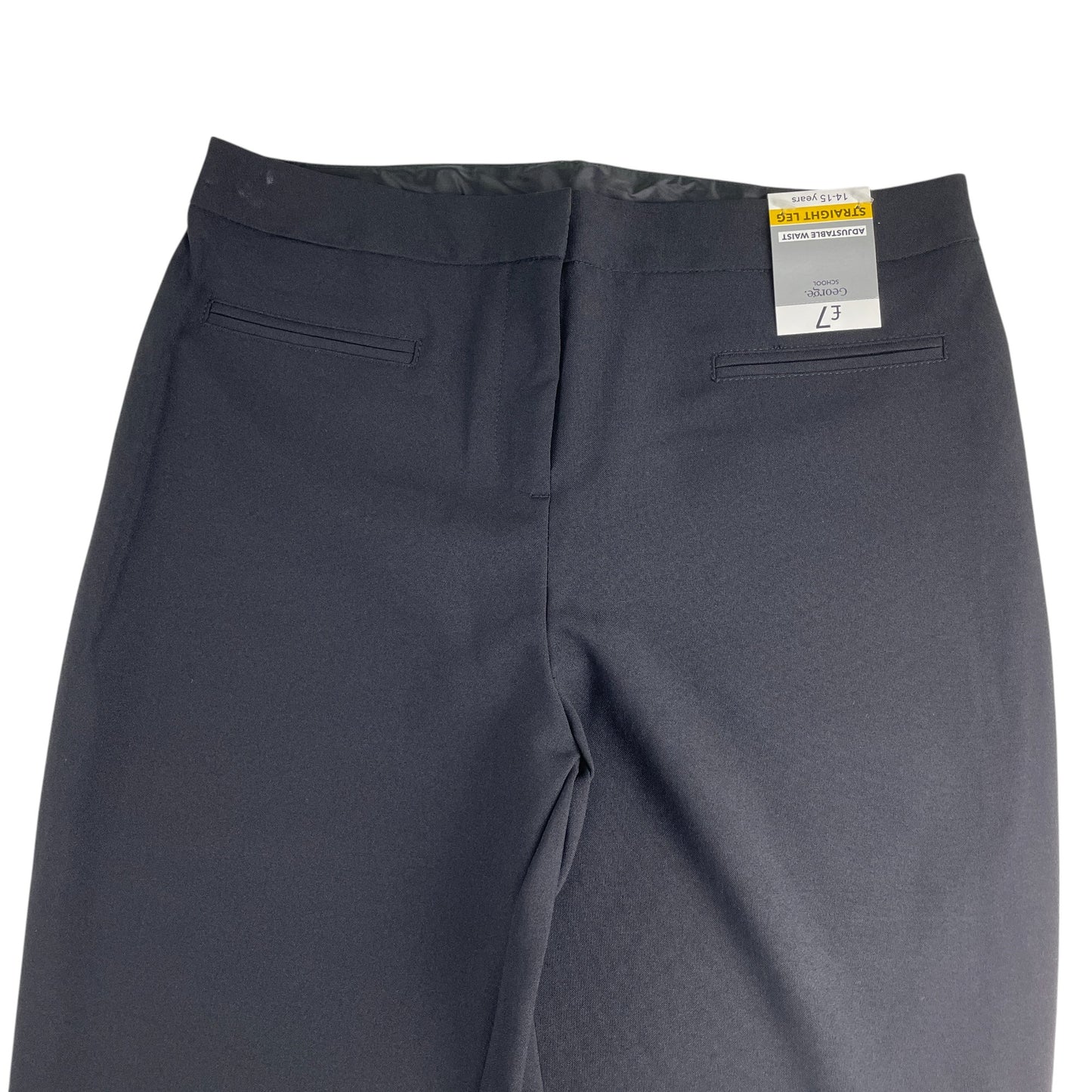 George girls school trouser 14-15 years black plain with straight leg