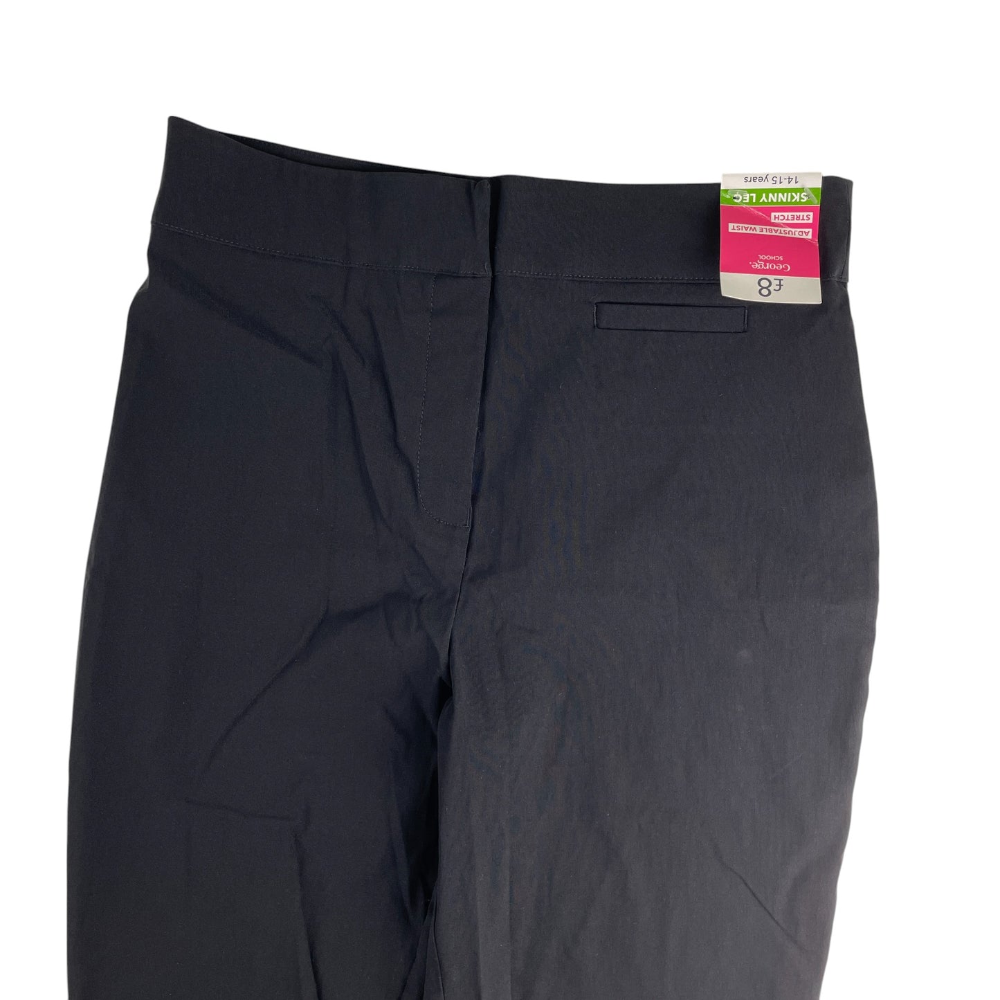 George girls school trouser 14-15 years black plain skinny leg stretchy