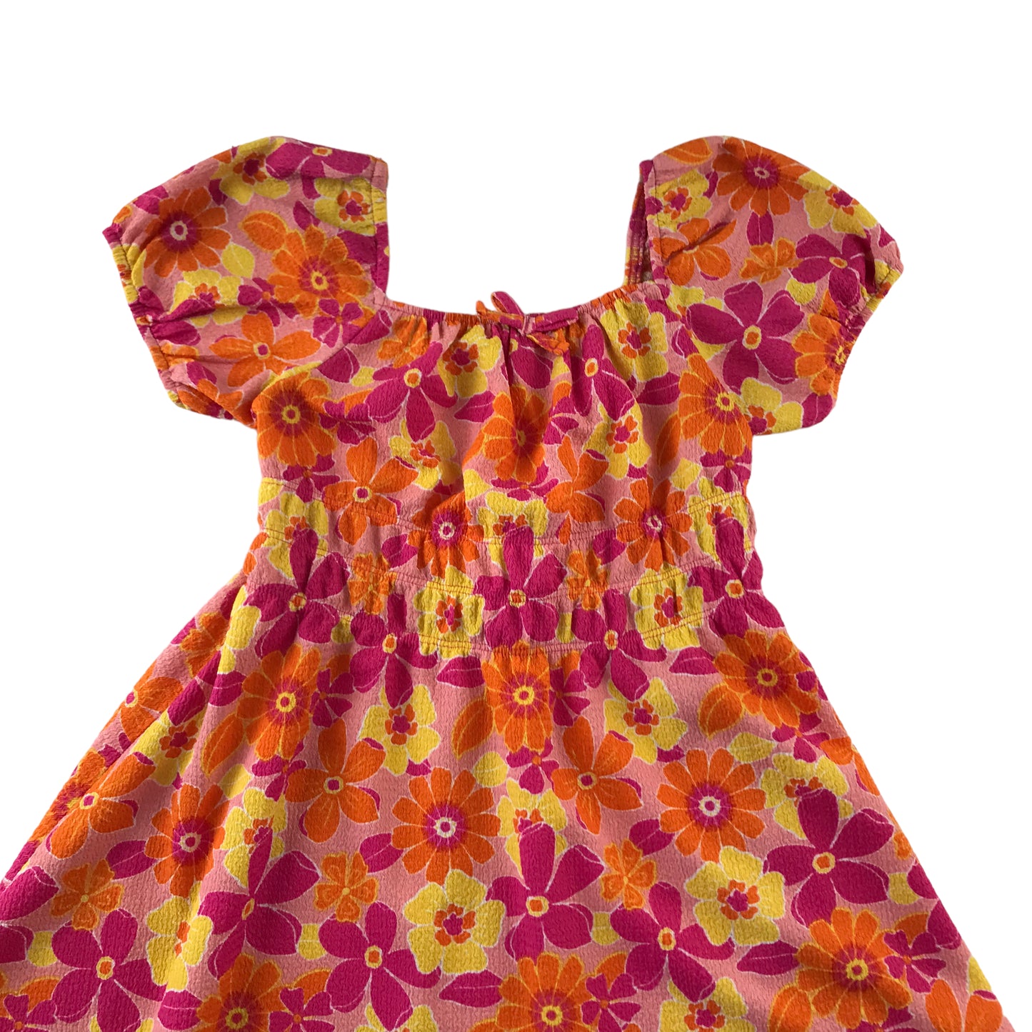 Primark Dress Age 7 Orange and Pink Floral