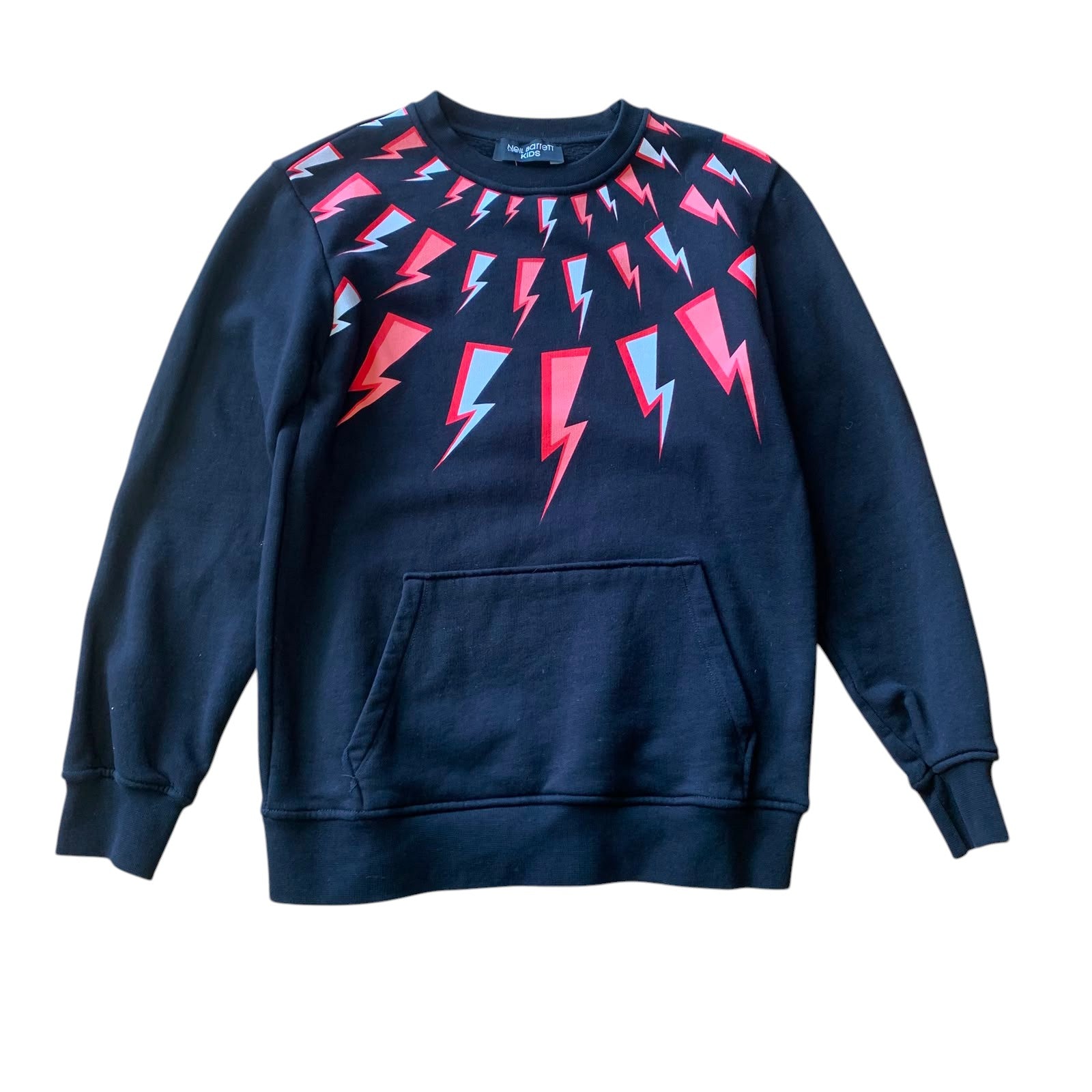 NEIL BALLETTサンダーボルトジャージー スウェット L Neil Barrett 11-12 years black sweater Fair Isle Comic Thunderbolt