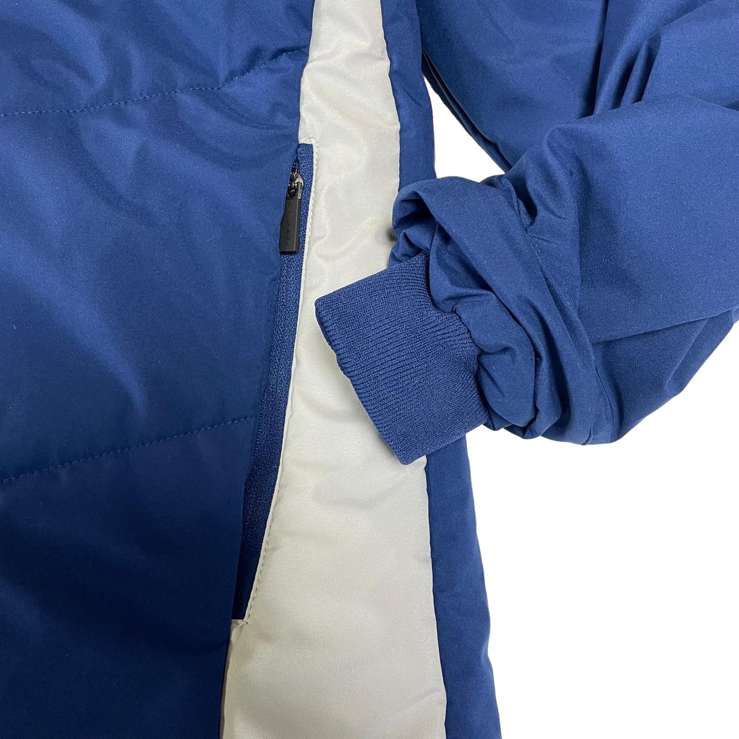 Castore Rangers FC Players Long Match Day Bench jacket women's size UK 10 blue and white parka