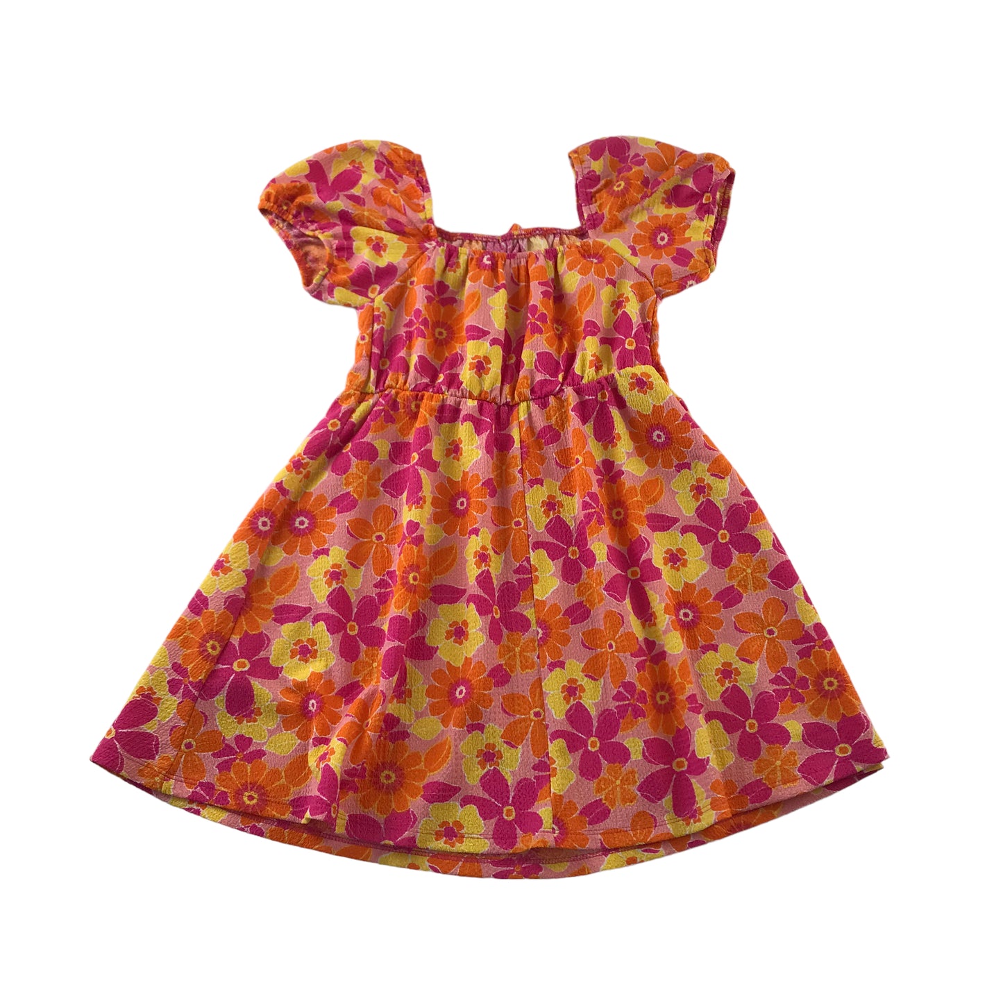 Primark Dress Age 7 Orange and Pink Floral