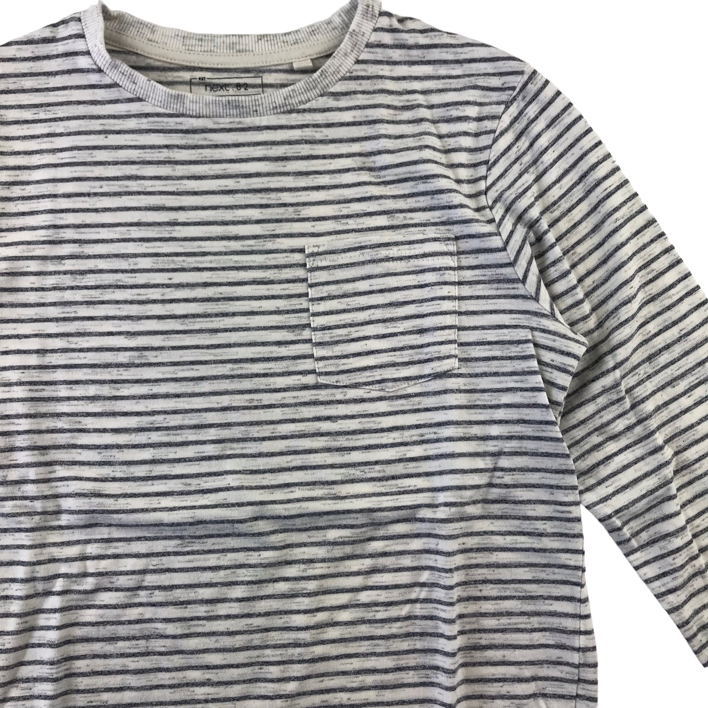 Next T-Shirt 6-7 Years White and Grey Stripes