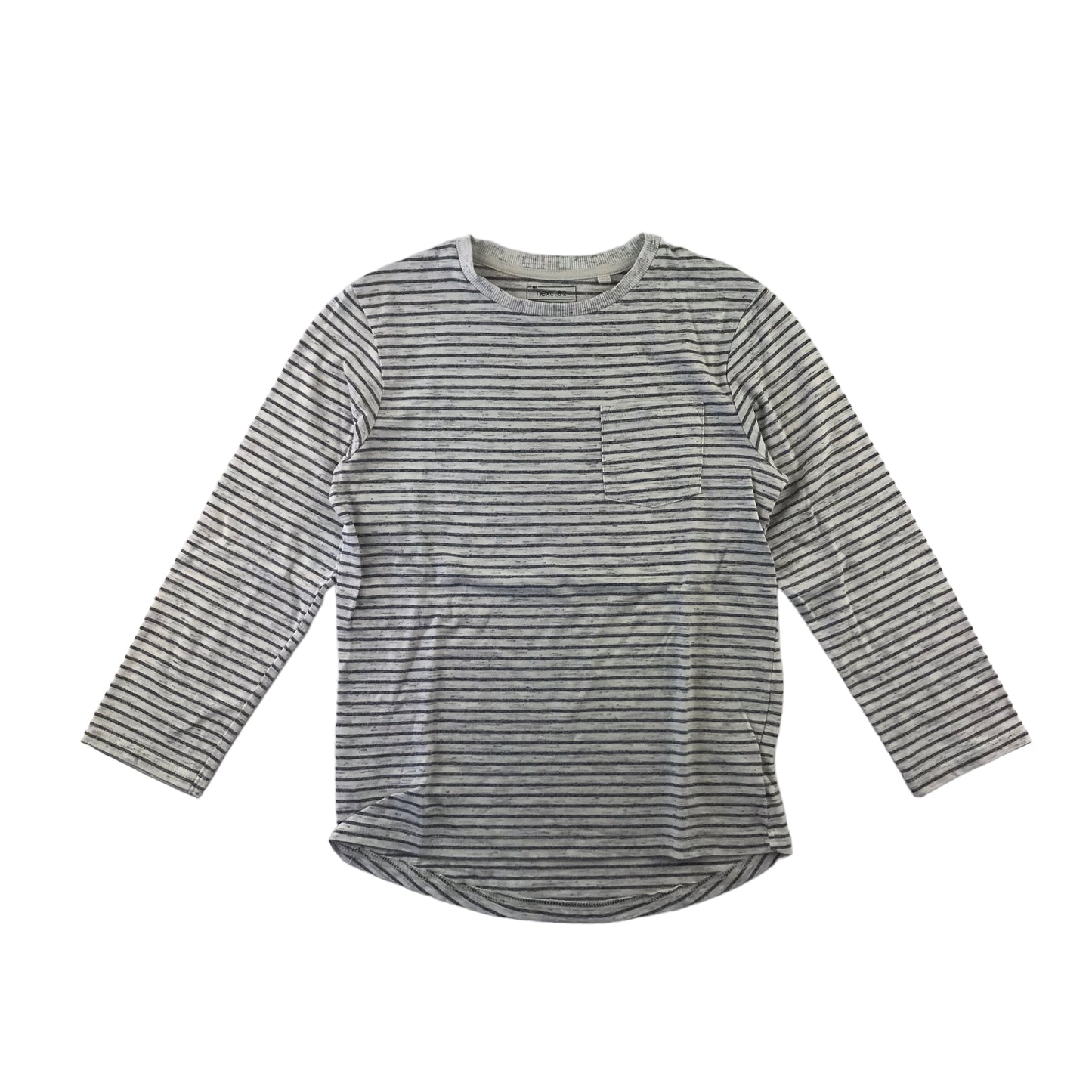 Next T-Shirt 6-7 Years White and Grey Stripes
