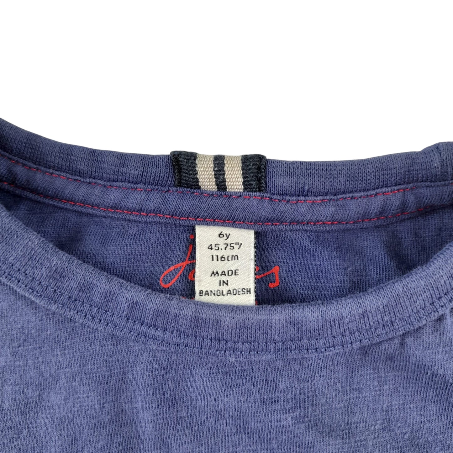 Joules t-shirt 5-6 years navy plain with embroidered logo