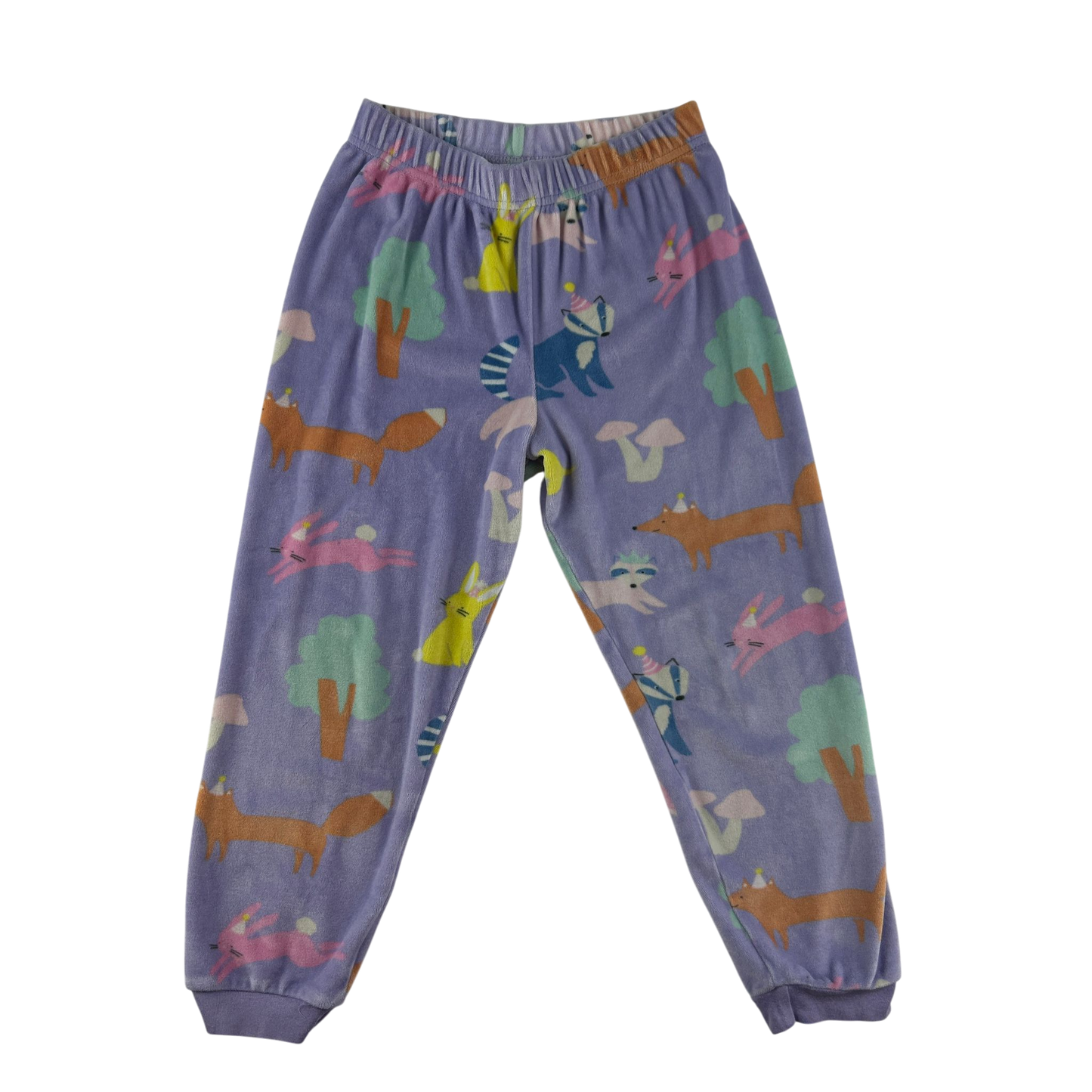 M&S Pyjama Set 5-6 Years Purple Animal Print